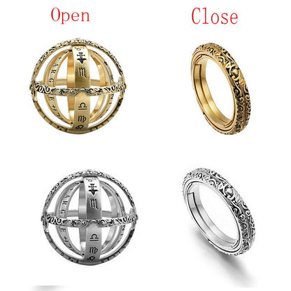 Cross-border Germany Astronomical Ball Ring Ball Flip Astronomy Cosmic Star Love Couple Ring