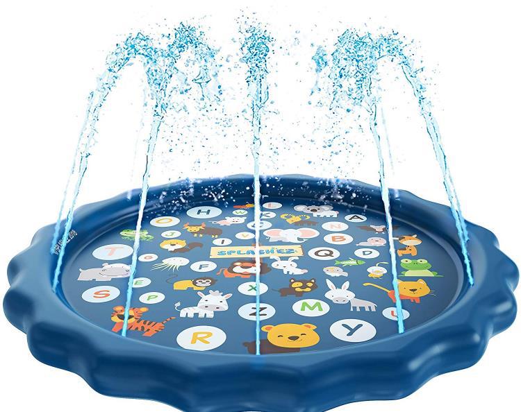 Children play beach toys summer children outdoor water spray mat lawn beach games sprinkle large cushion