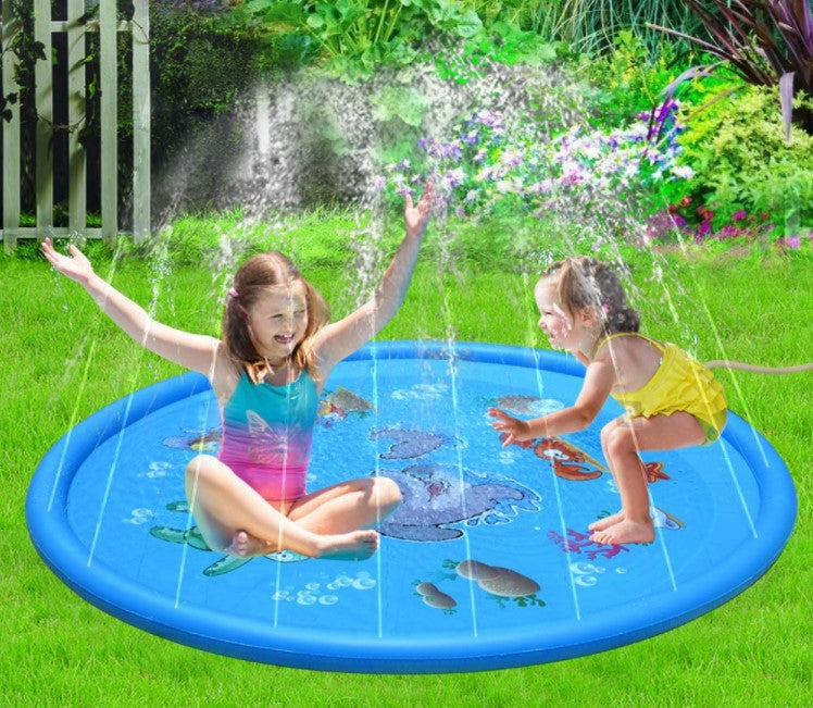 Children play beach toys summer children outdoor water spray mat lawn beach games sprinkle large cushion