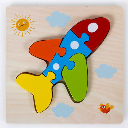 Cross-border hot-selling hot-selling wooden 3D children's matching puzzle customized children's enlightenment wooden educational toys