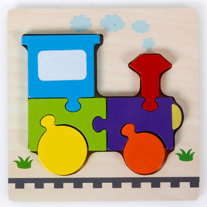 Cross-border hot-selling hot-selling wooden 3D children's matching puzzle customized children's enlightenment wooden educational toys