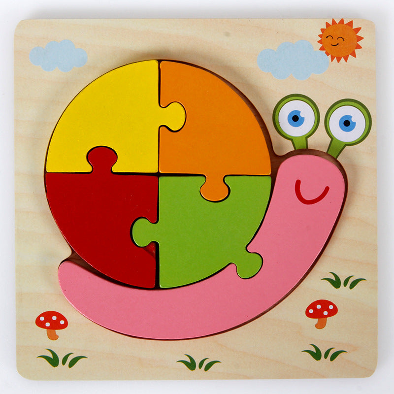 Cross-border hot-selling hot-selling wooden 3D children's matching puzzle customized children's enlightenment wooden educational toys