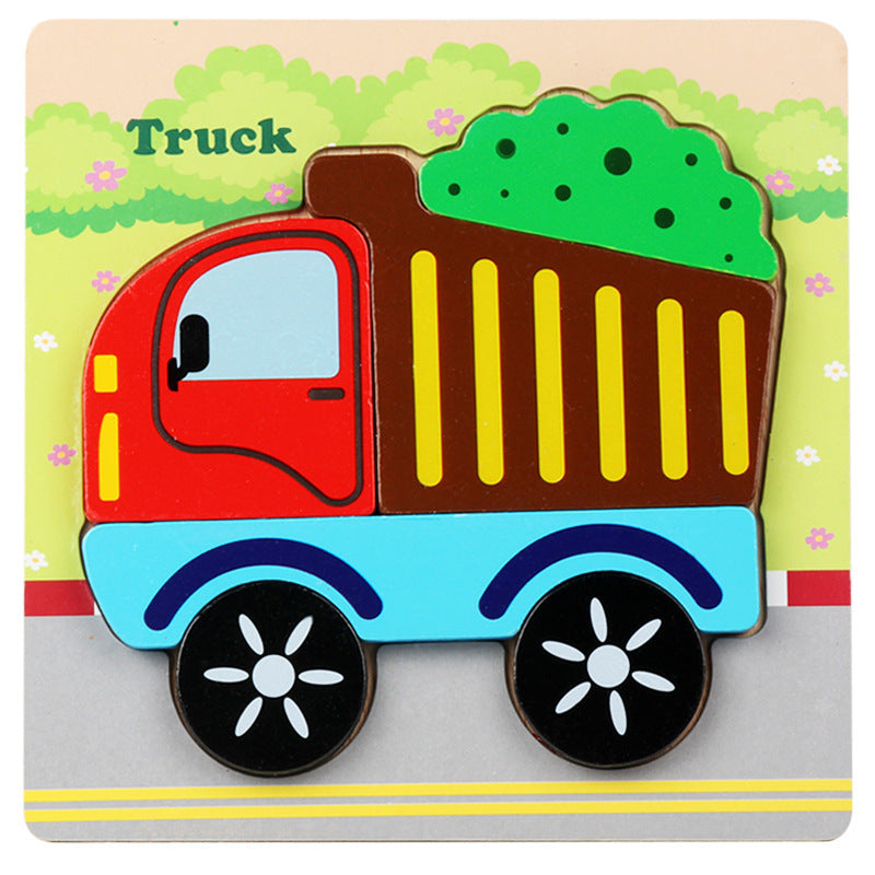 Cross-border hot-selling hot-selling wooden 3D children's matching puzzle customized children's enlightenment wooden educational toys