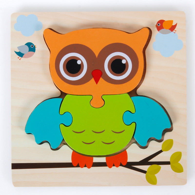 Cross-border hot-selling hot-selling wooden 3D children's matching puzzle customized children's enlightenment wooden educational toys