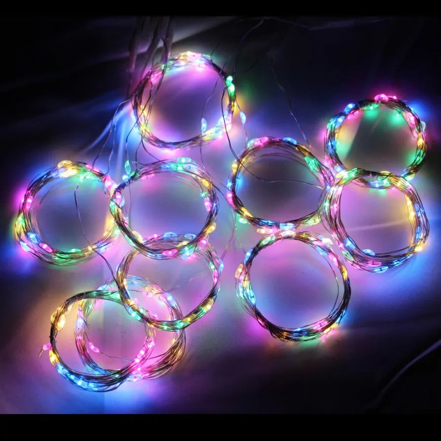 Remote LED String Lights Curtain USB Battery Fairy Lights Garland Led Wedding Party Christmas For Window Home Outdoor Decor